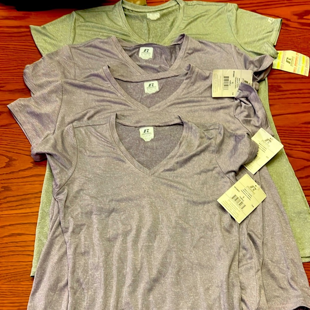Russell athletics v neck t shirts